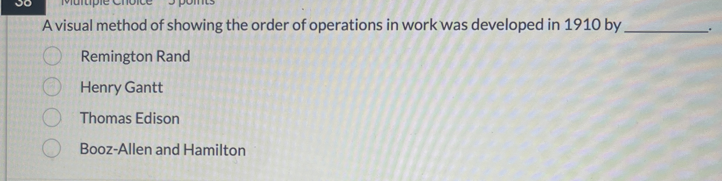 A visual method of showing the order of