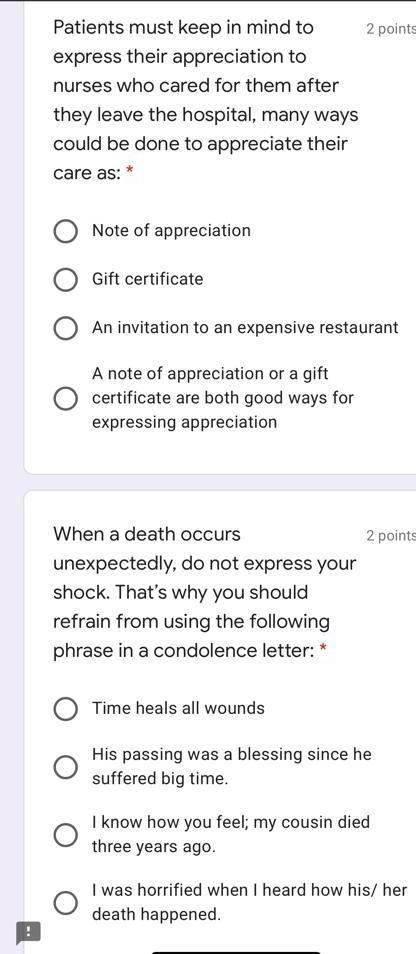 2 points If you're utilizing an answering machine