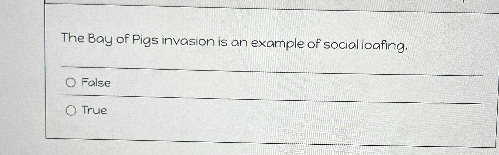 The Bay of Pigs invasion is an example of social