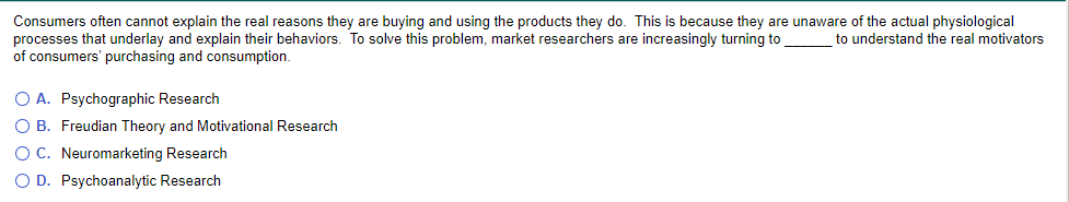 Consumers often cannot explain the real reasons