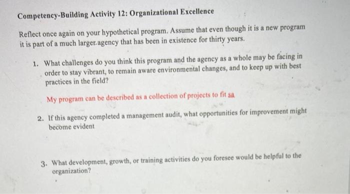 I'm in Organization and Admin Human Services.