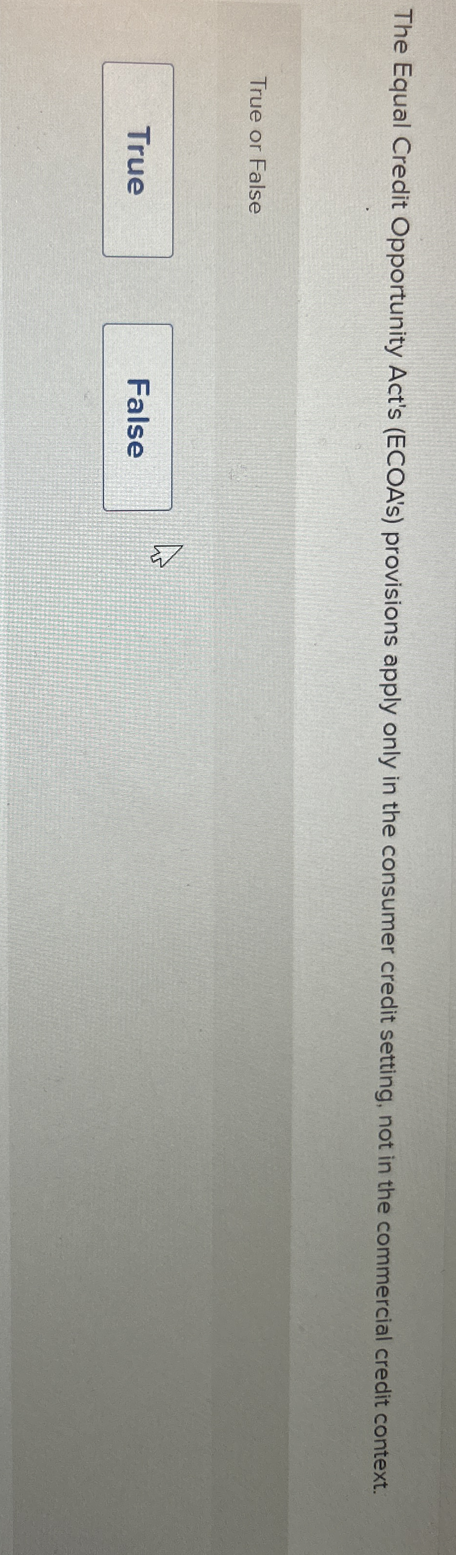 The Equal Credit Opportunity Act's ( ECOA ' s )