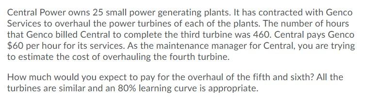 Central Power owns 25 small power generating