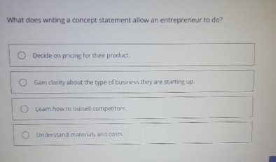 What does writing a concept statement allow an