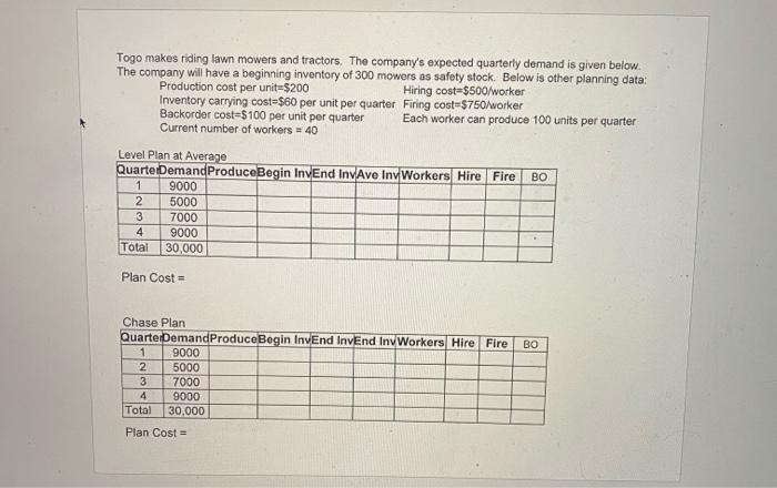 rrect Question 1 For the aggregate planning level