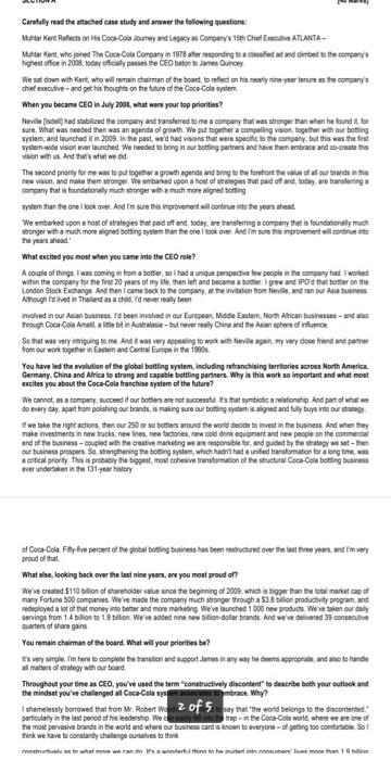 Caretally read the attached case study and answer