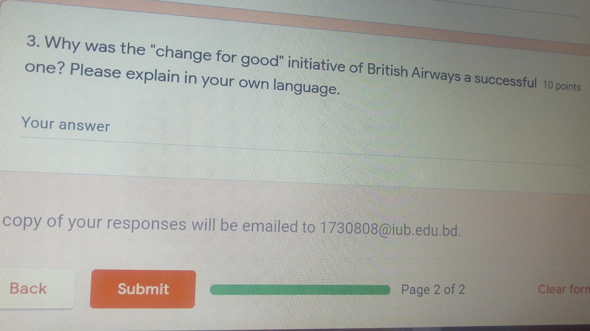 3. Why was the "change for good" initiative of