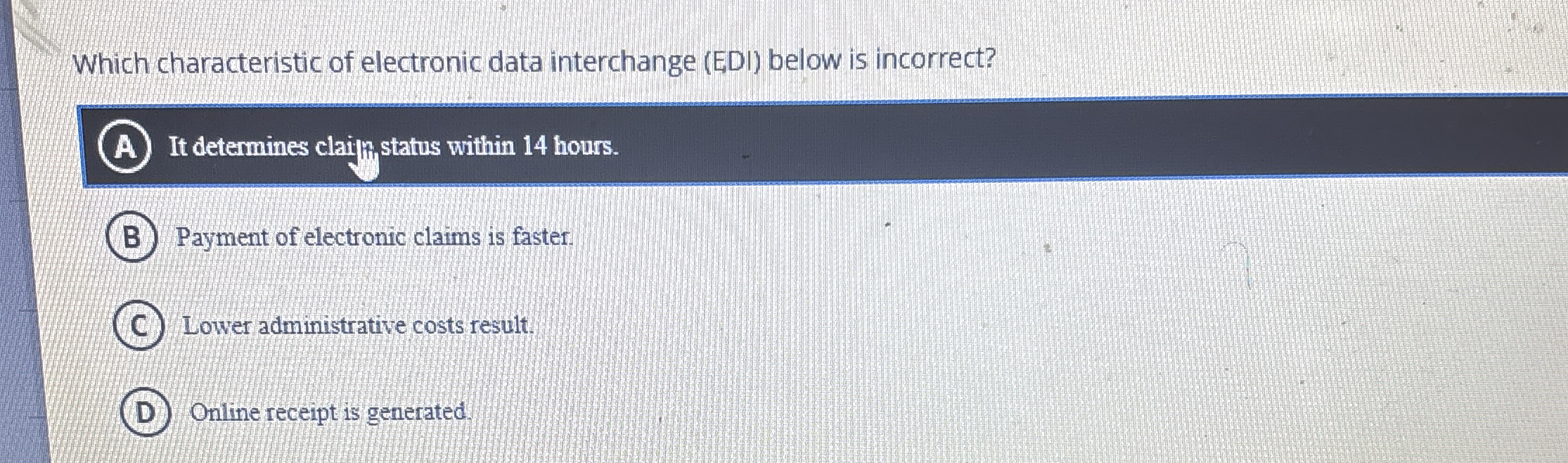 Which characteristic of electronic data