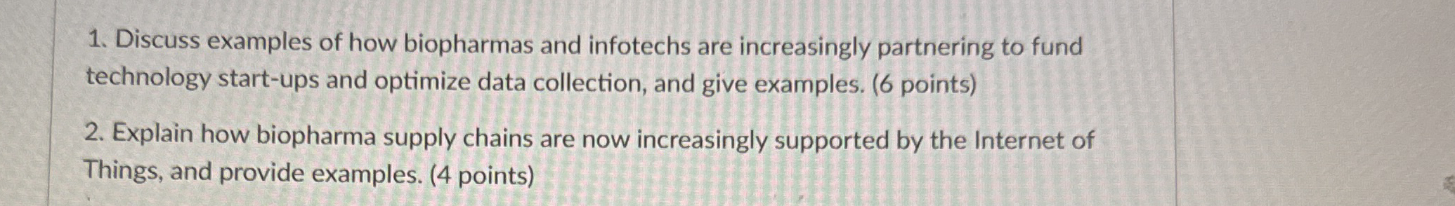 Discuss examples of how biopharmas and infotechs