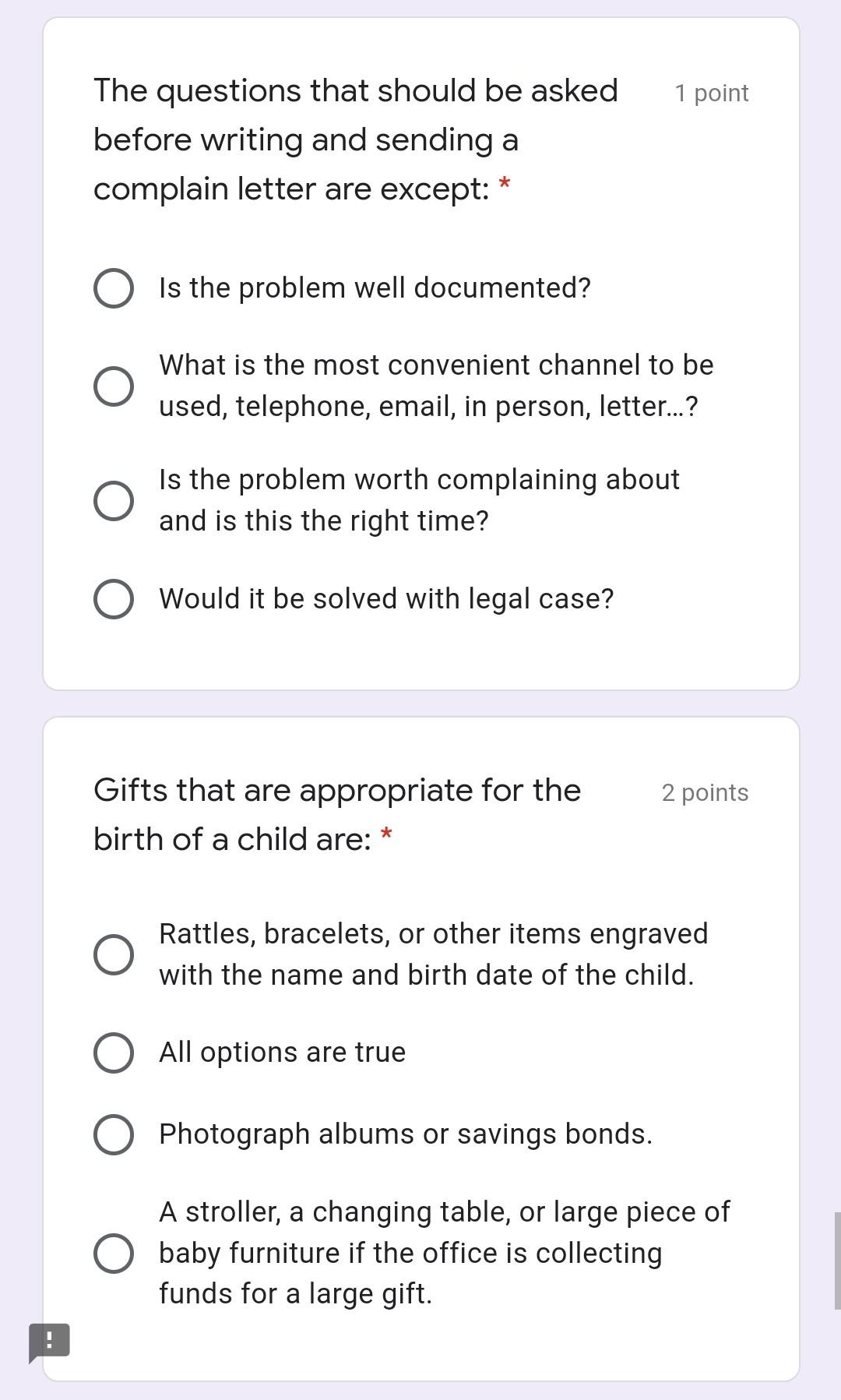 Email messages should be ended by: 2 points *