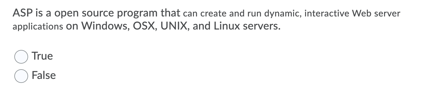 ASP is a open source program that can create and