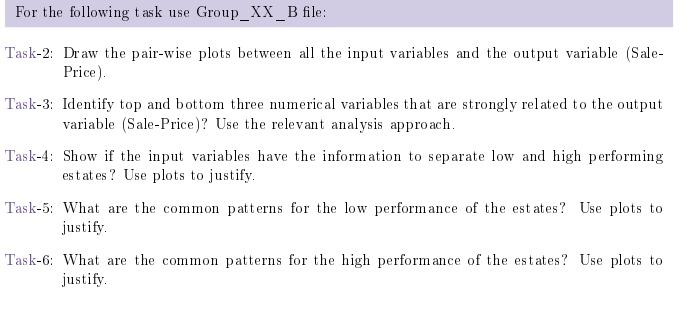 SOLVE TASK 6 For the following task use