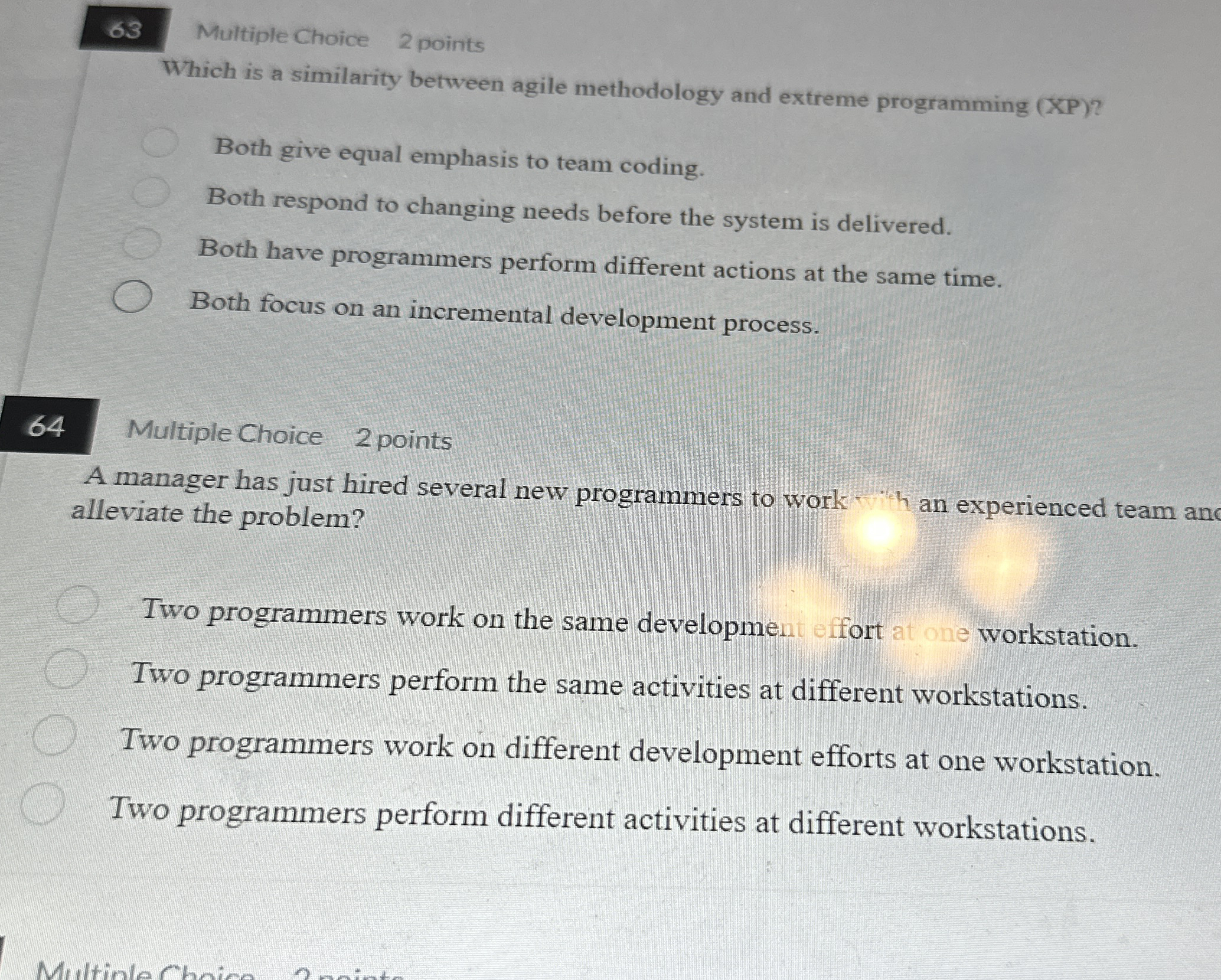 6 3 Multiple Choice 2 points Which is a