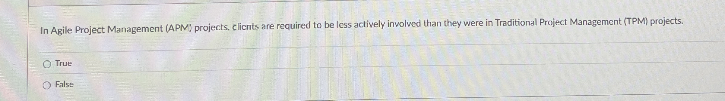 In Agile Project Management ( APM ) projects,