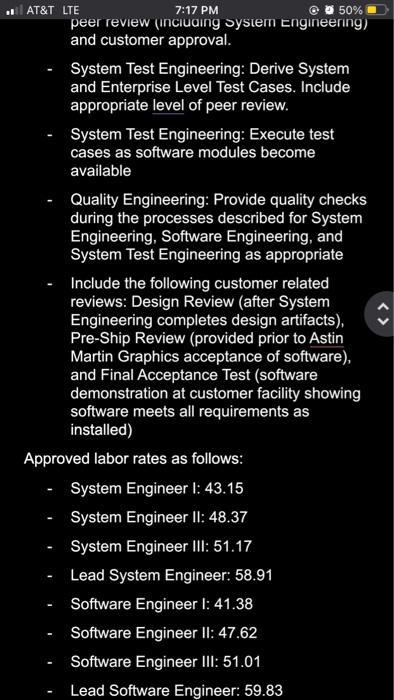 STATEMENT OF WORK SUMMARY RFP awarded for
