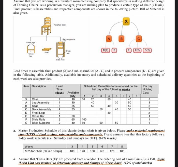 only Part A and B with each step Assume that you