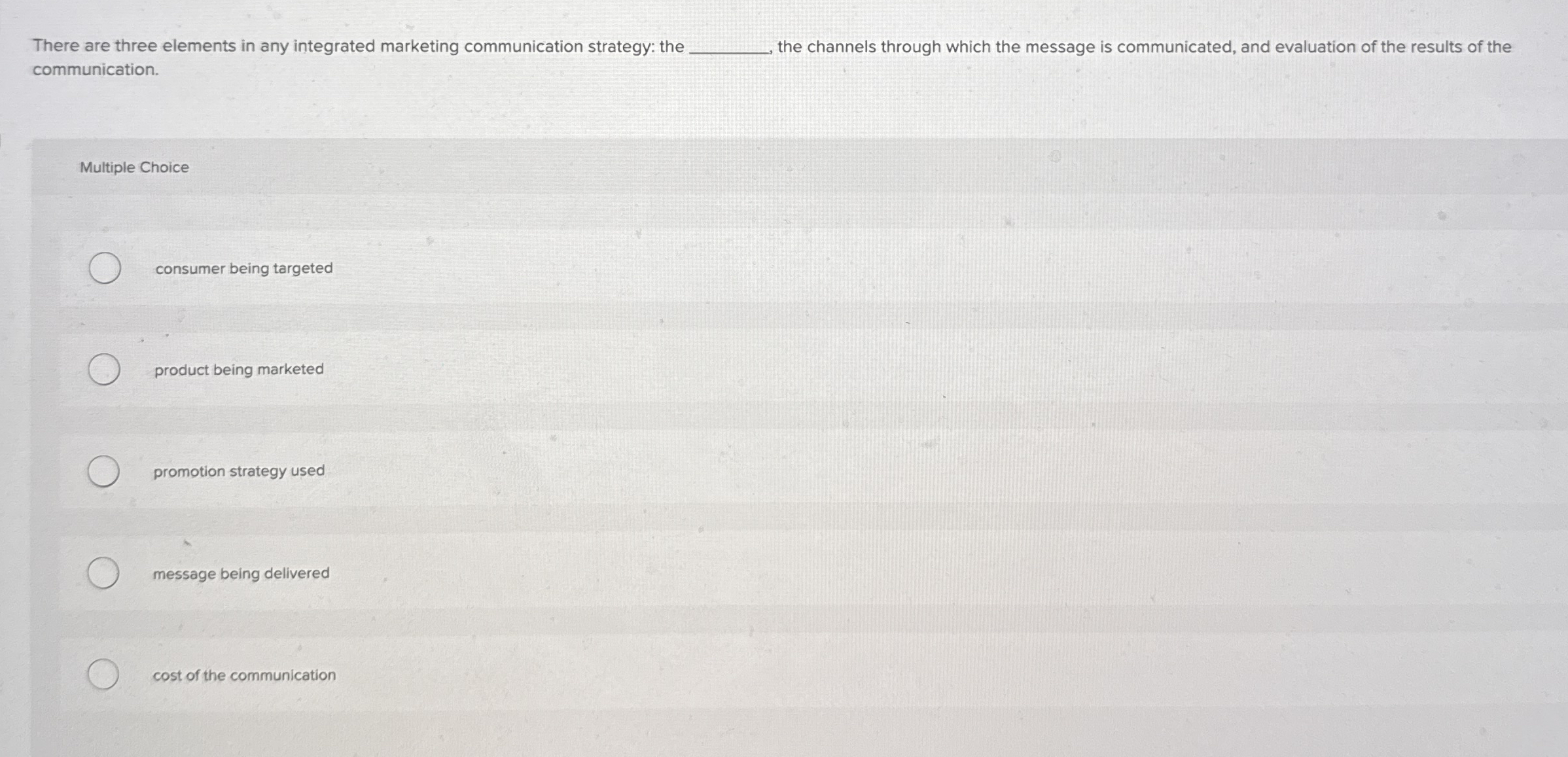 There are three elements in any integrated