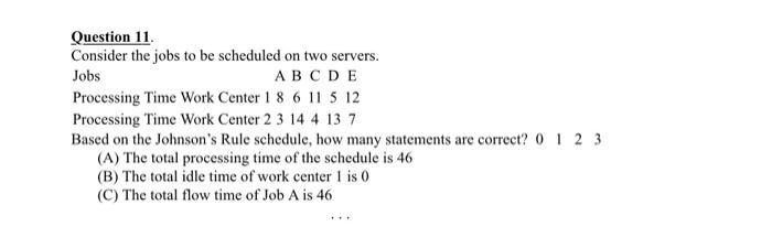 How many statements are corrects? Schedule the