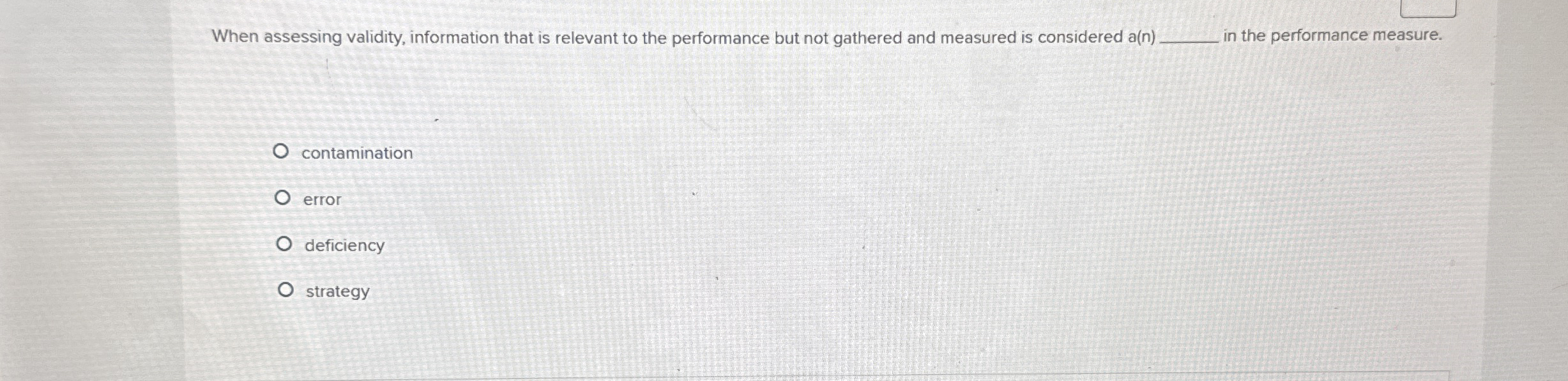 When assessing validity, information that is