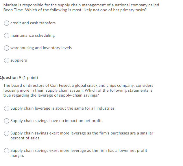 Question 6 (1 point) A small car dealer wants to
