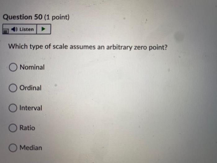 Question 46 (1 point) Listen In testing a