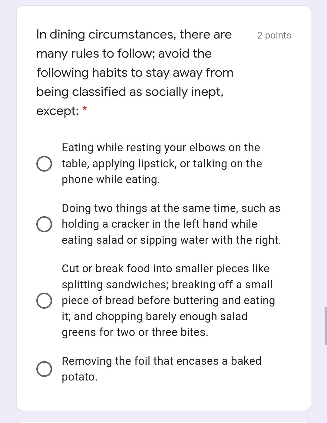 In addition to calling ahead of time to 2 points