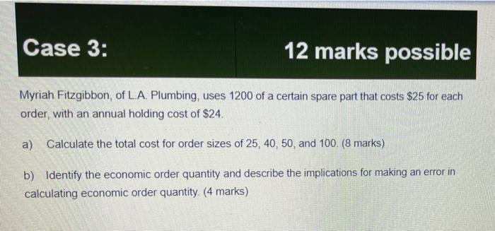 Case 3: 12 marks possible Myriah Fitzgibbon, of