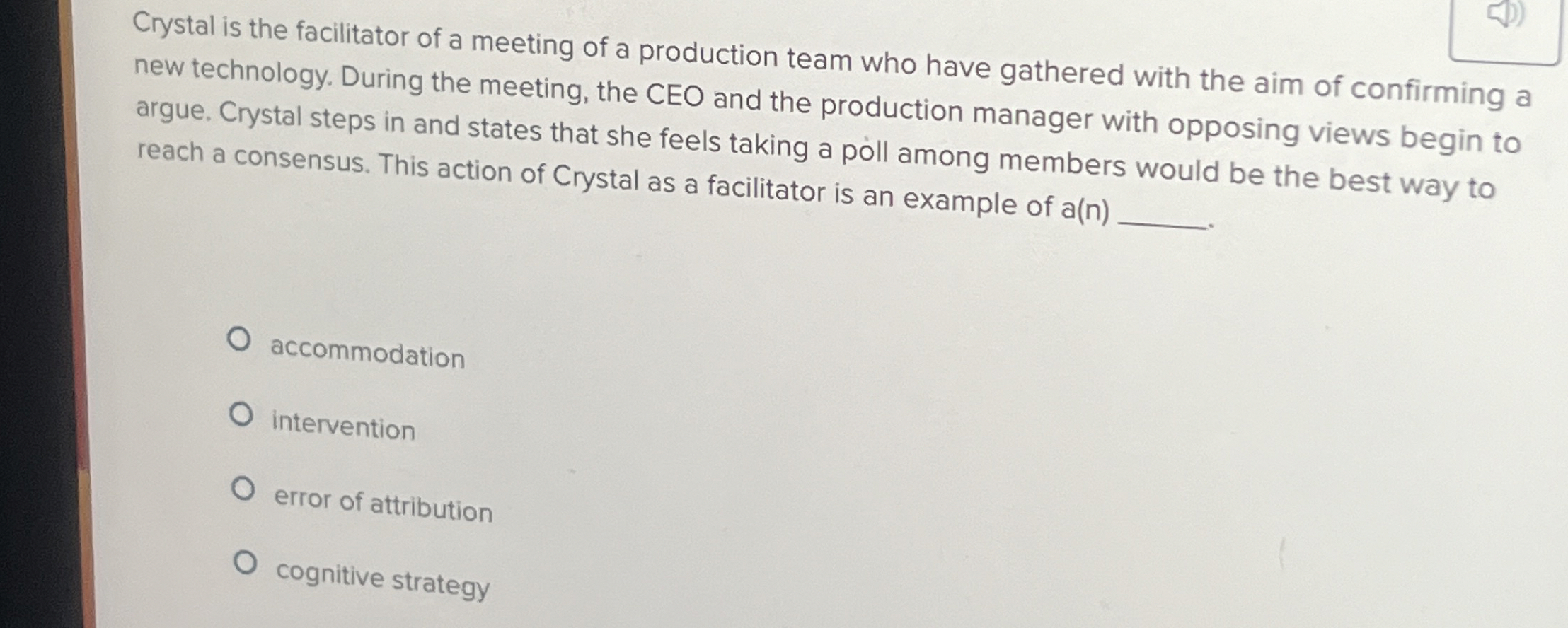 Crystal is the facilitator of a meeting of a
