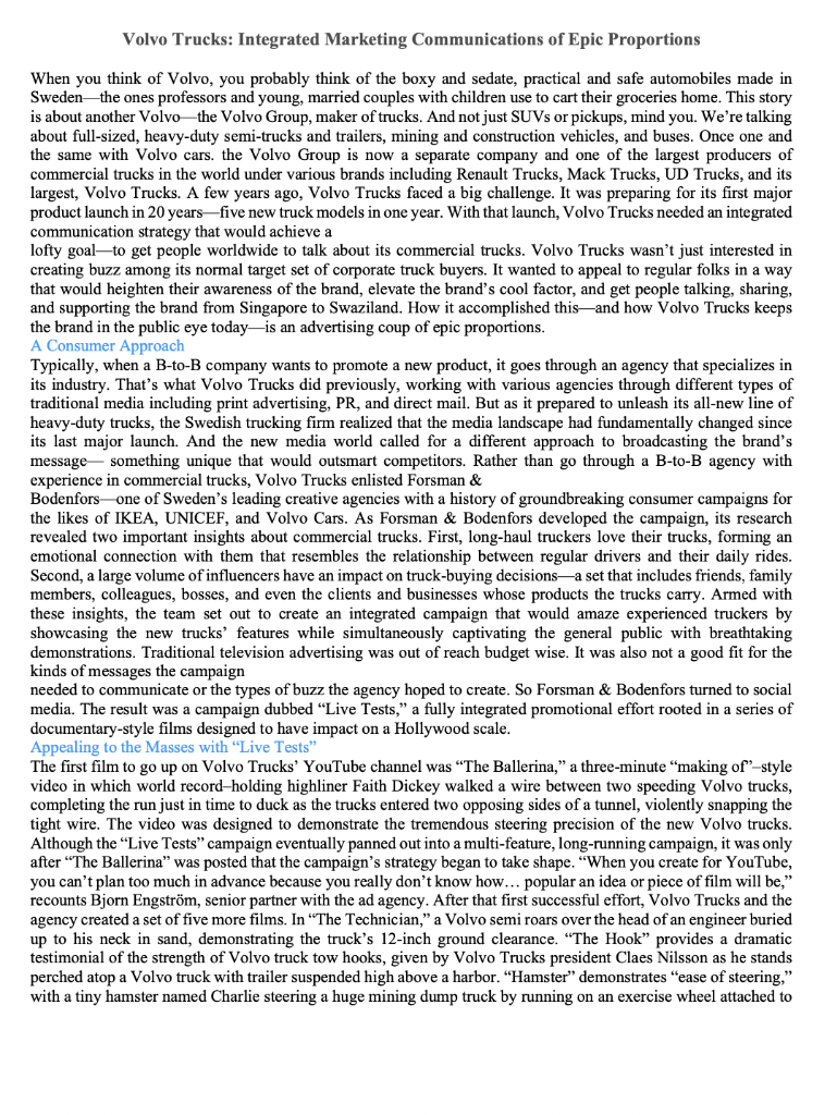 Please Help solve the following marketing