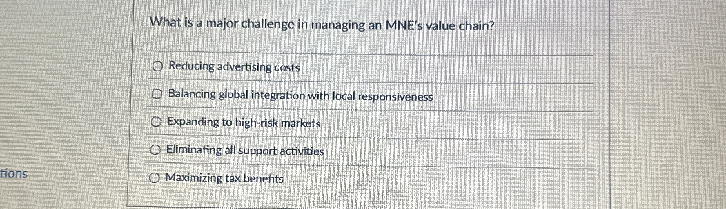 What is a major challenge in managing an MNE's
