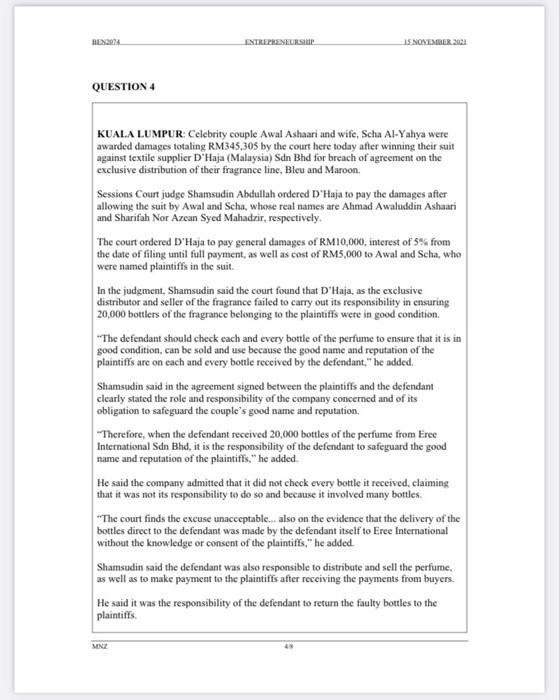 its entrepreneurship course. help me asap :( BEN