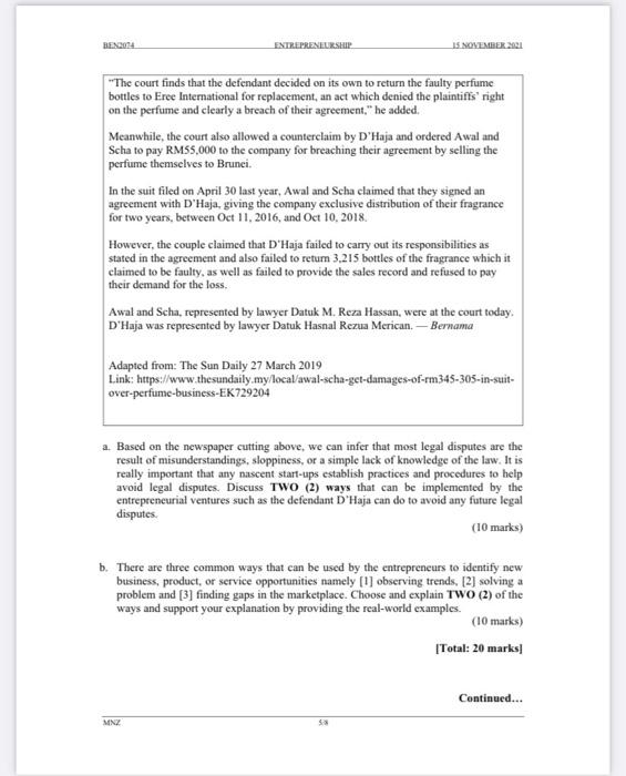 its entrepreneurship course. help me asap :( BEN