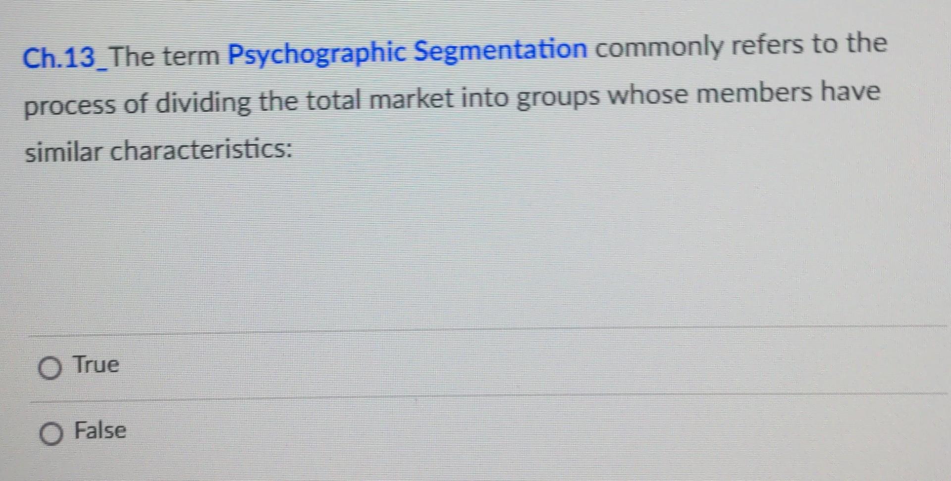 Ch.13_The term Geographic Segmentation commonly