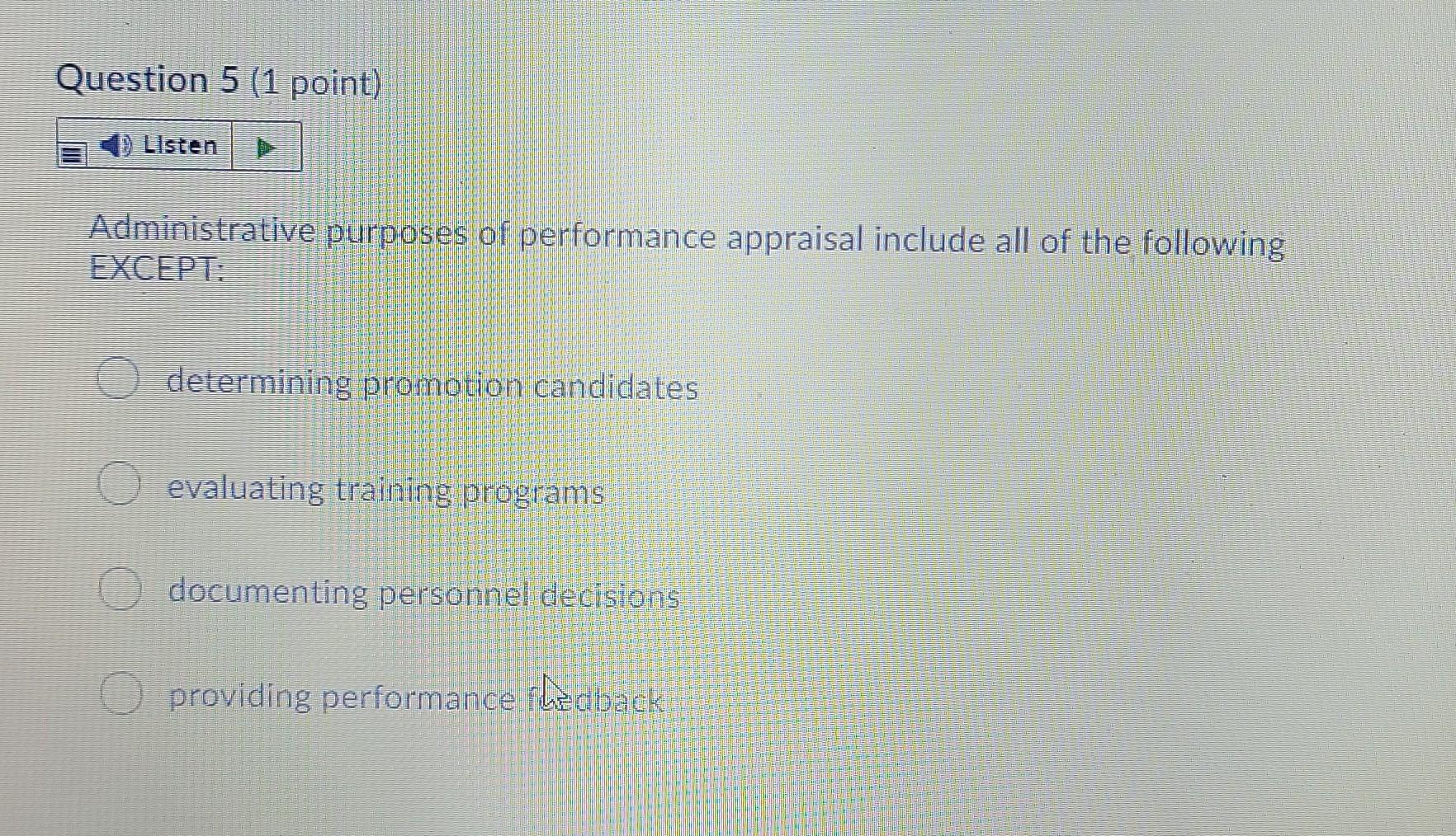 Question 1 (1 point) Listen The two most common