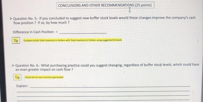 CONCLUSIONS AND OTHER RECOMMENDATIONS (25 points)