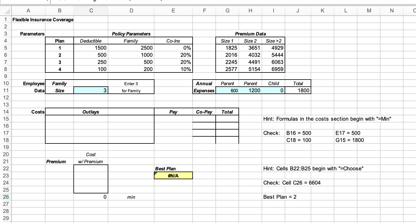 Hint: Formulas i n the costs section begin with "