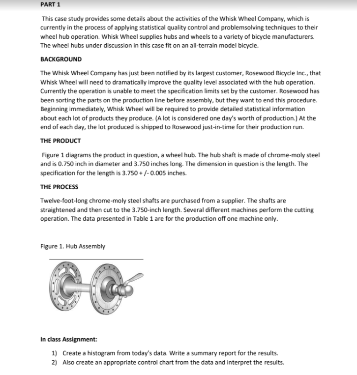 PART 1 This case study provides some details