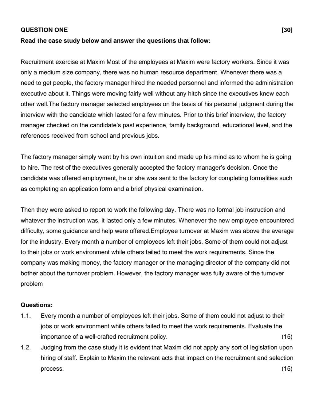 Please assist with 1.1 and 1.2 based on the case