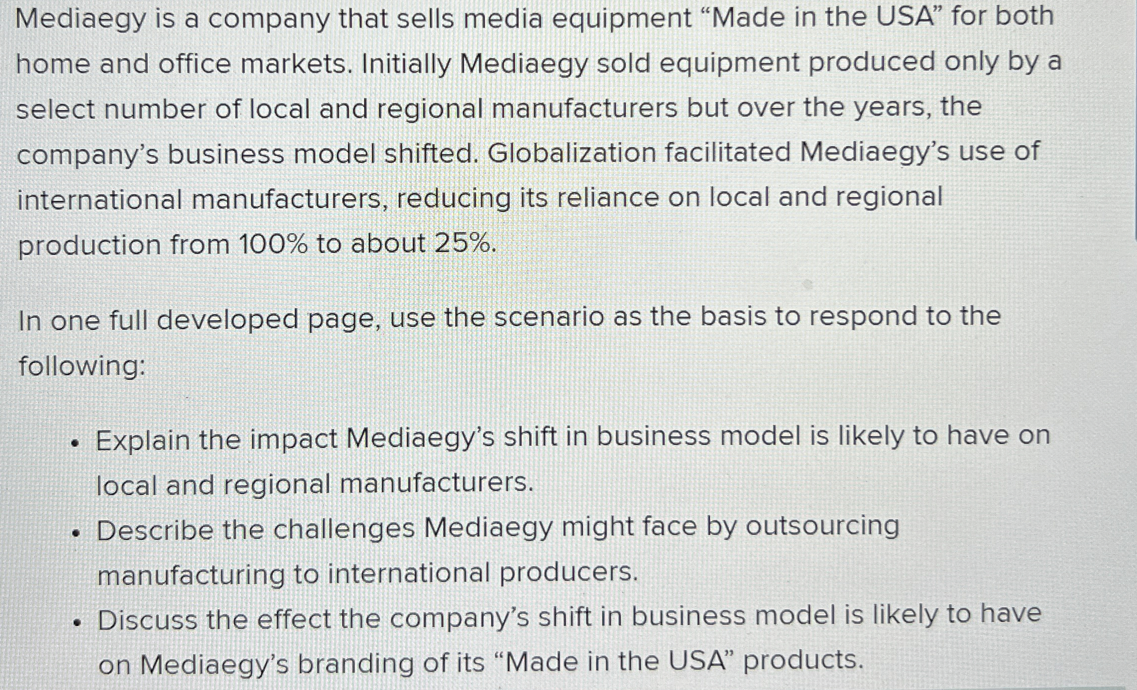 Mediaegy is a company that sells media equipment