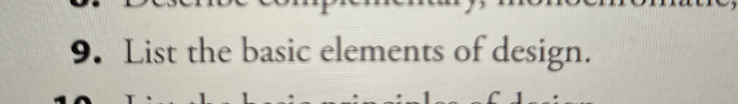 List the basic elements of design.