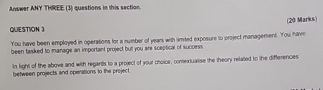 Answer ANY THREE ( 3 ) questions in this section.