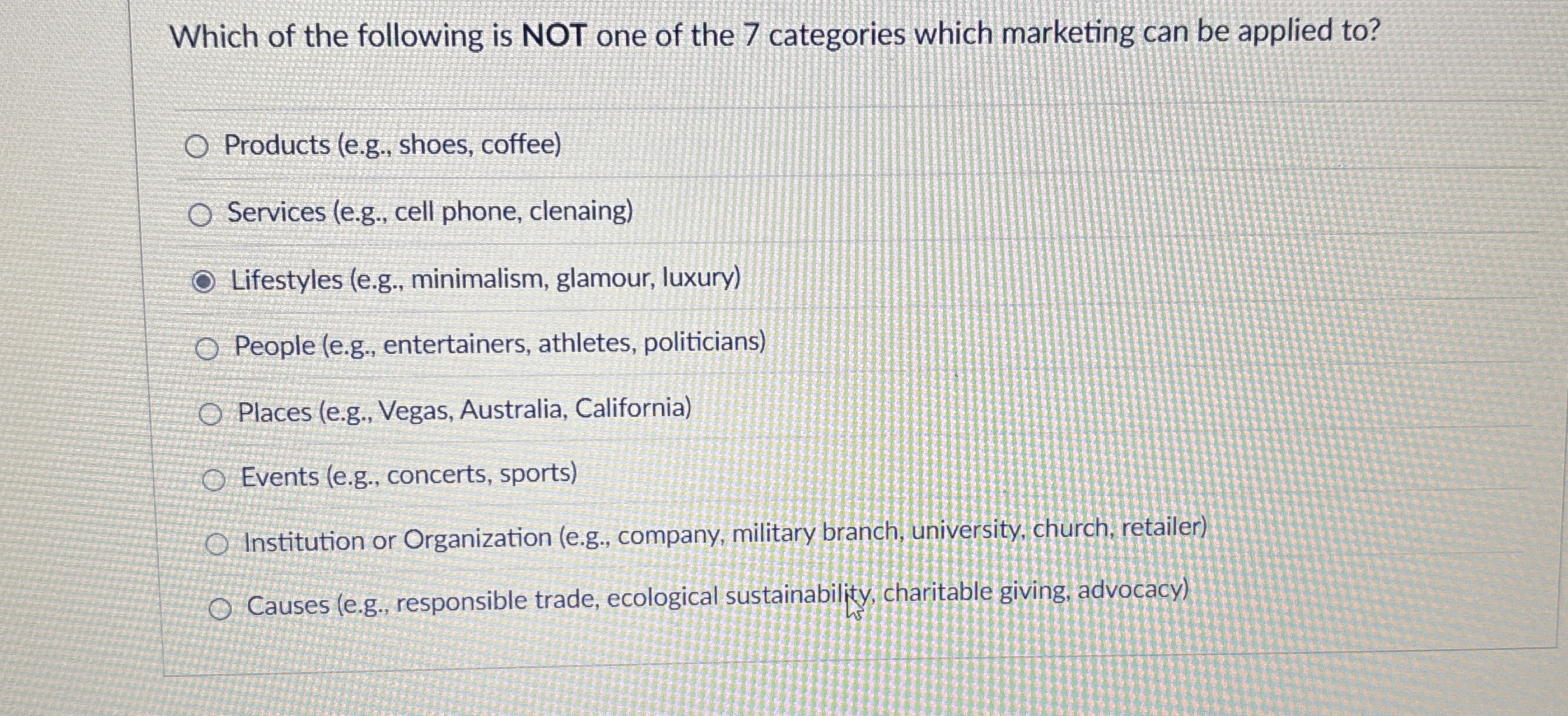 Which of the following is NOT one of the 7