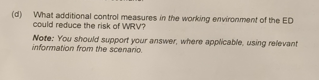 ( d ) What additional control measures in the