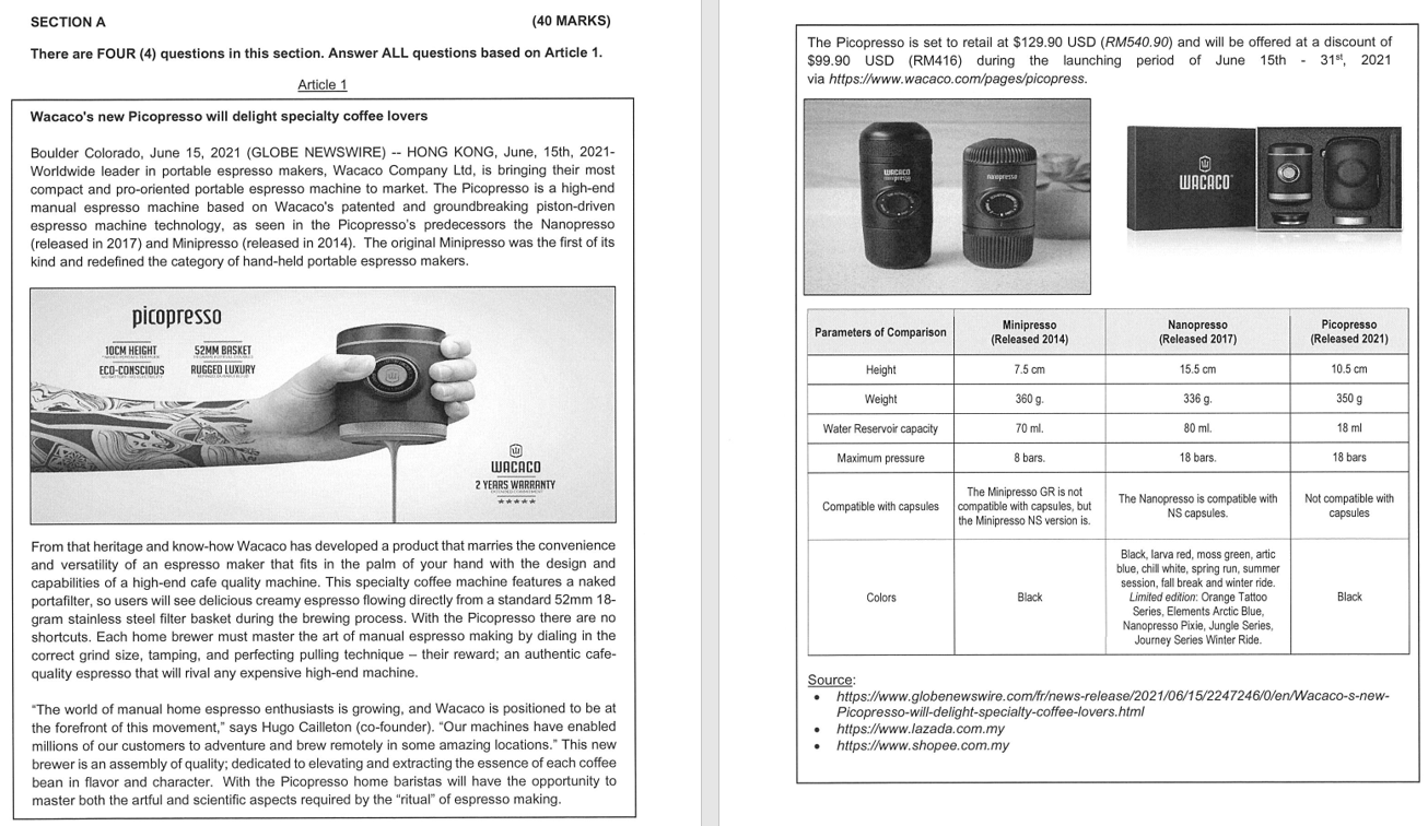 2. Explain the THREE (3) levels of product for