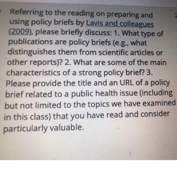 - Referring to the reading on preparing and using