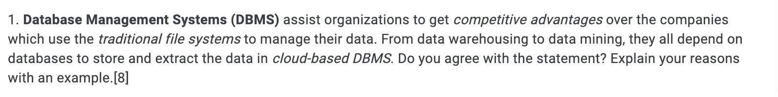 Please solve it within 15 minutes 1. Database