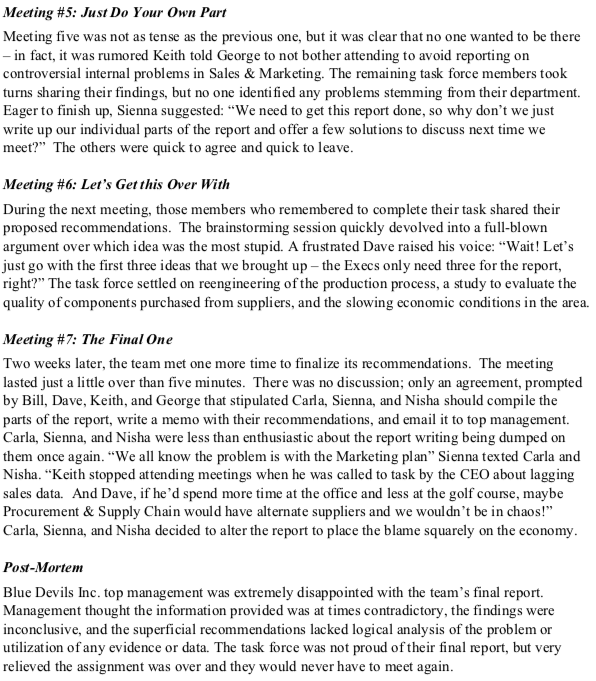 Are these answers correct? Trouble at Blue Devils