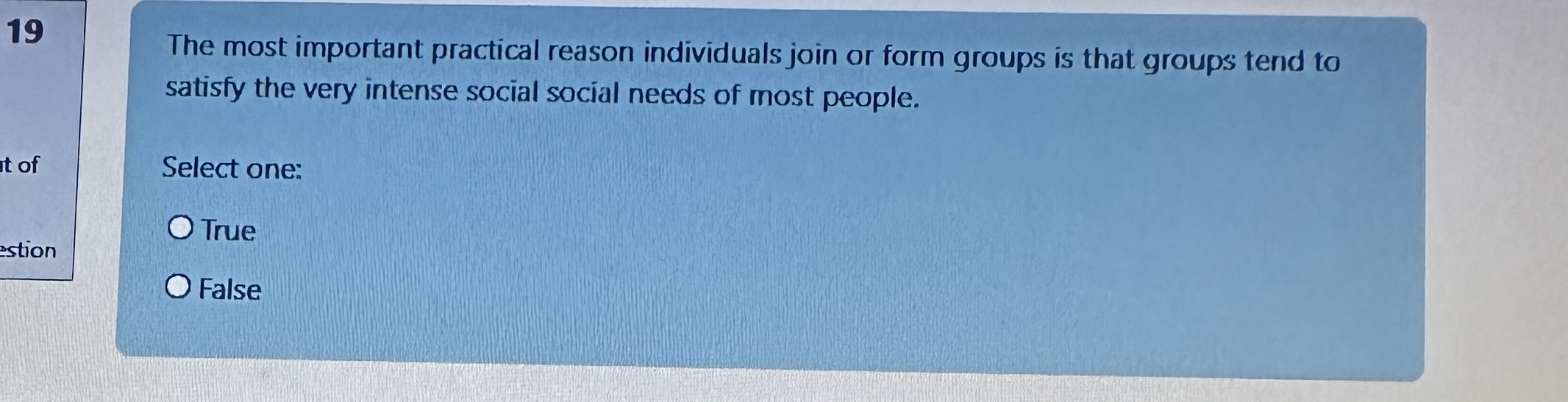 1 9 The most important practical reason