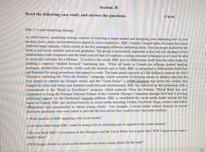 Section: B Read the following case study and