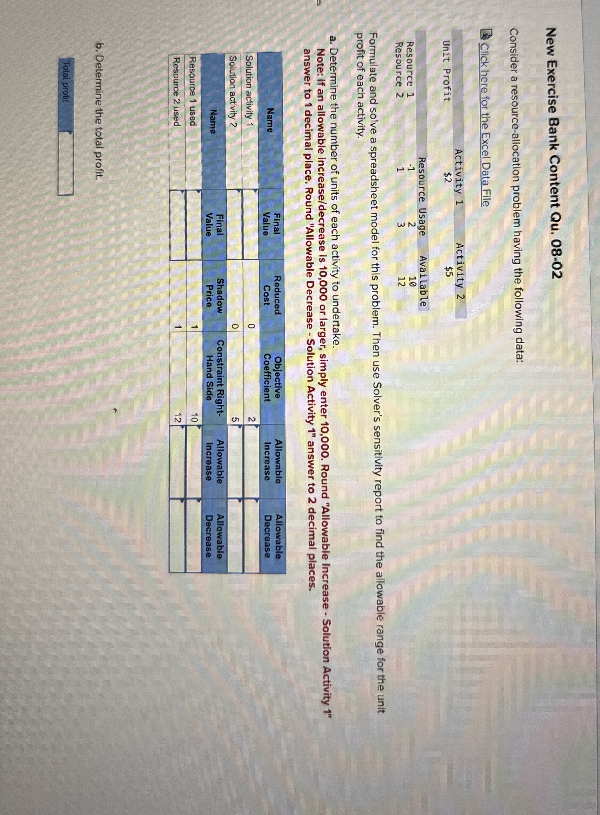 New Exercise Bank Content Qu . 0 8 - 0 2 Consider
